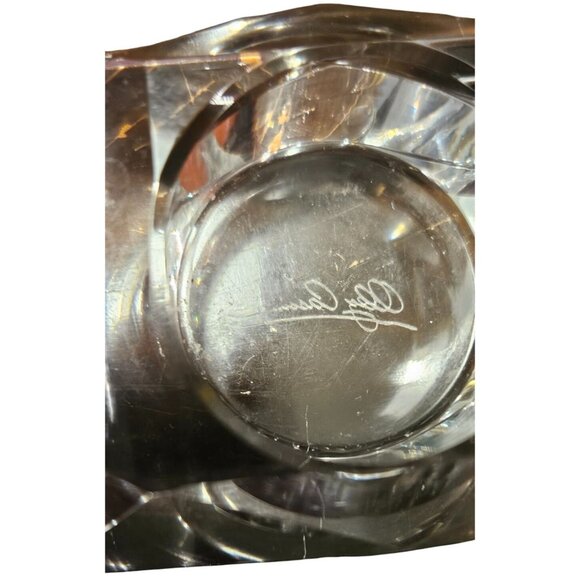 Vintage Crystal Vase & Candle Holder Signed Strubach & Oleg Cassini Pinstriped 5 - Picture 12 of 16